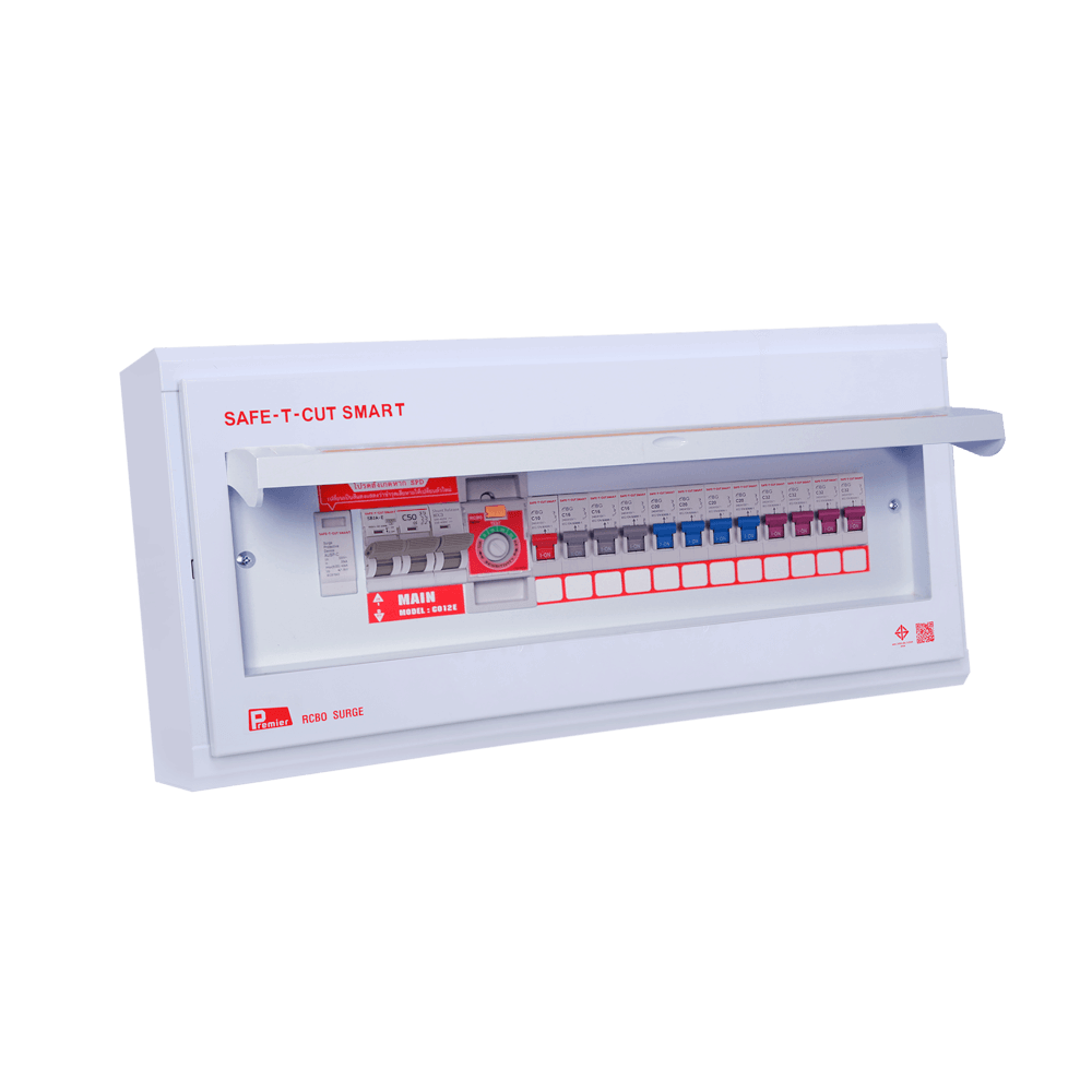ชุดตู้คอนซูเมอร์ 12 ช่อง เบรคเกอร์กันดูด 50 แอมป์ เซฟ-ที-คัท สมาร์ท รุ่น PREMIER SURGE_3